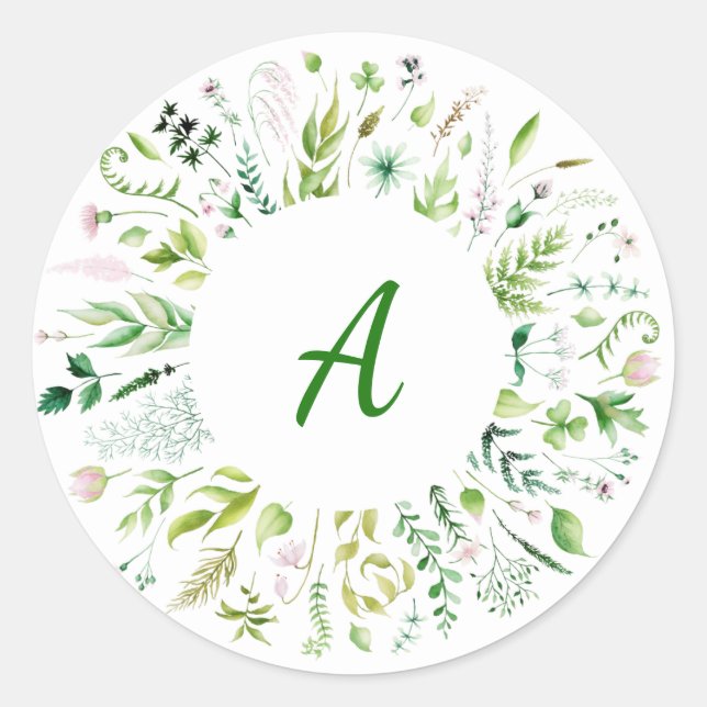 Sticker Mariage Floral Greenery (Devant)