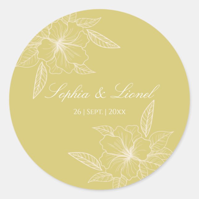 Sticker Mariage Floral Outline (Devant)