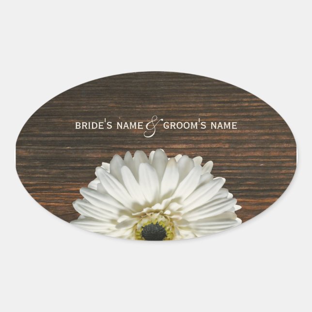 Sticker Mariage Gerbera blanc (Devant)