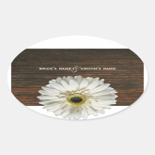 Sticker Mariage Gerbera blanc