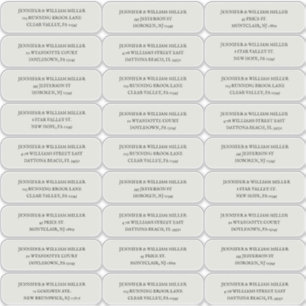 Sticker Mariage gothique Noir sur Ecru Adresse d'invité