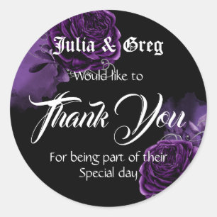 Sticker Mariage gothique violet et noir