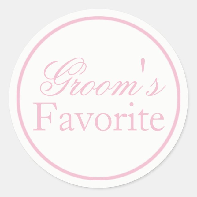 Sticker Mariage "Groom's Favorite" Rose-Bleu (Devant)