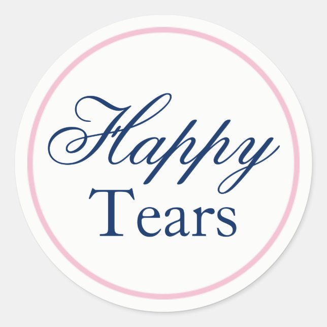 Sticker Mariage "Happy Tears" - Rose et bleu (Devant)