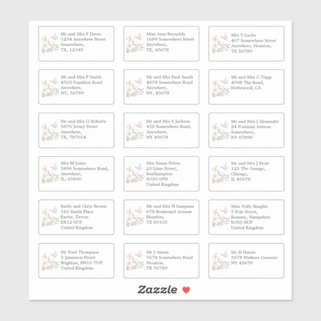 Sticker Mariage individuel Nom d'hôte Adresses Magnolias (Feuille)