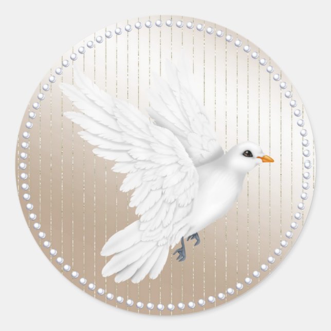 Sticker Mariage ivoire Satin Pearl et Dove (Devant)