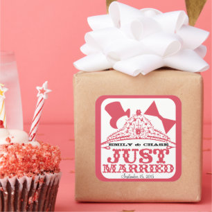 Sticker Mariage juste marié Princesse mariée Tiara