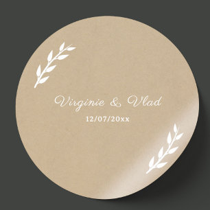 Sticker Mariage Kraft & Rustic