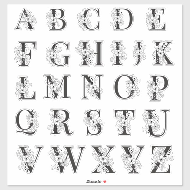 Sticker Mariage | Lettres décoratives pour les occasions s (Feuille)
