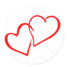 Sticker Mariage Love Intertwin Red Hearts / Sceau