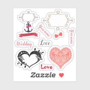 Sticker mariage, mariage, cadeau, décoration