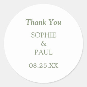 Sticker Mariage minimaliste Vert Sage