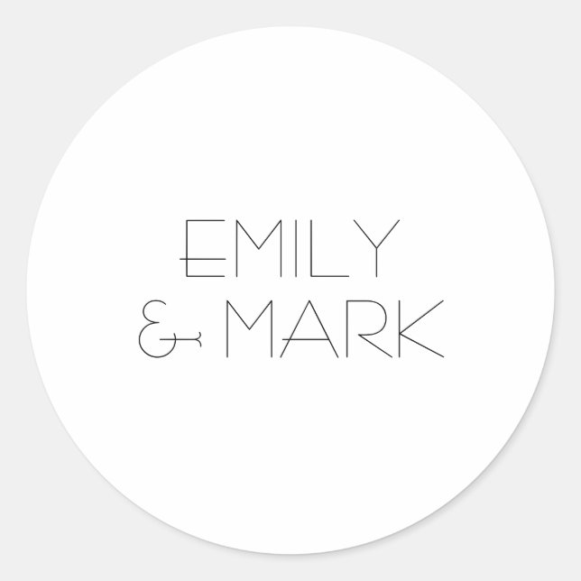 Sticker Mariage monochrome minimaliste moderne EMI (Devant)