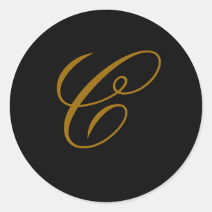 Sticker mariage Monogram C Gold & Black Seal