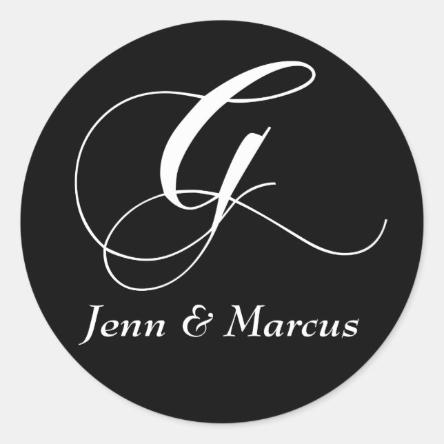 Sticker Mariage Monogram G personnalisable (Devant)
