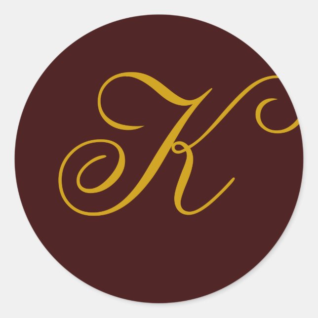 Sticker mariage Monogram K Gold Seal (Devant)
