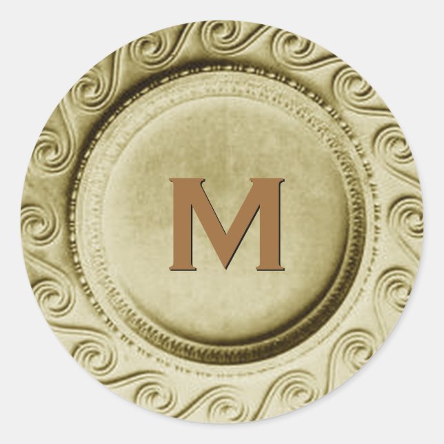 Sticker Mariage Monogram M d'or brillant (Devant)