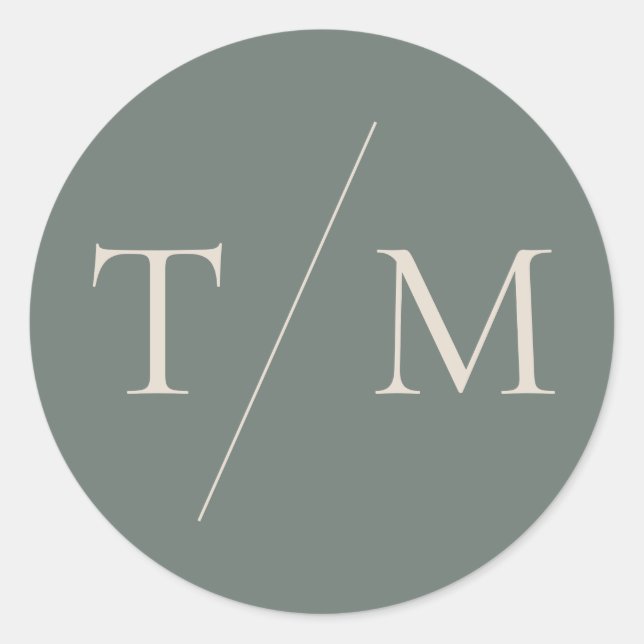 Sticker Mariage Monogram Moss moderne (Devant)