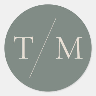Sticker Mariage Monogram Moss moderne