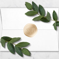 Sticker Mariage Monogramme de cire jaune or