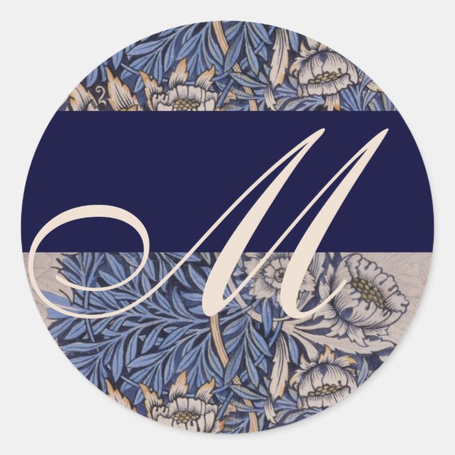 Sticker Mariage Motif Monogram William Morris (Devant)