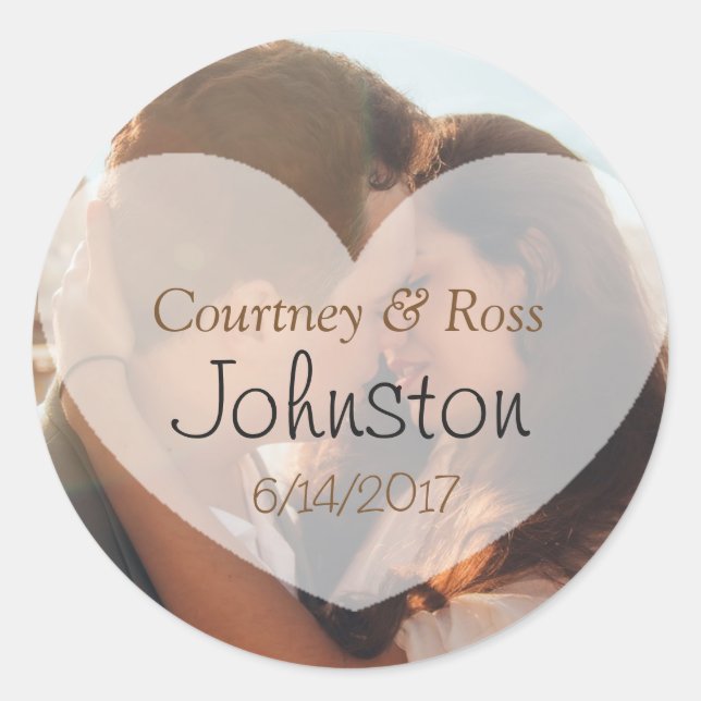 Sticker Mariage personnalisé avec photo de couple (Devant)