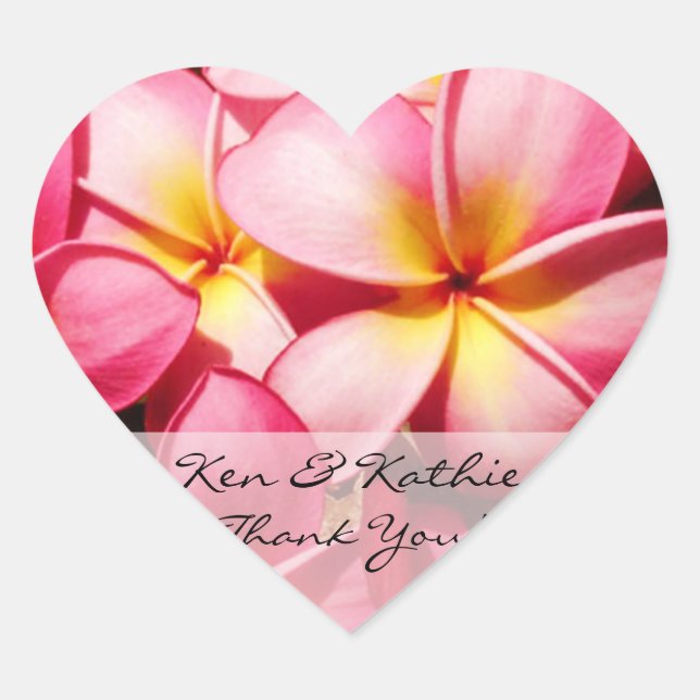 Sticker Mariage Plumeria rose (Devant)