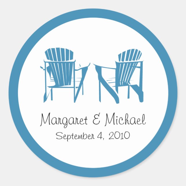 Sticker Mariage pour chaises Adirondack - Personna (Devant)