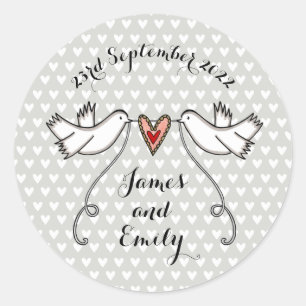 Sticker Mariage pour colombes blanches personnalis