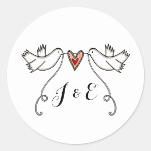 Sticker Mariage pour colombes blanches personnalis
