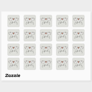 Sticker Mariage pour colombes blanches personnalis