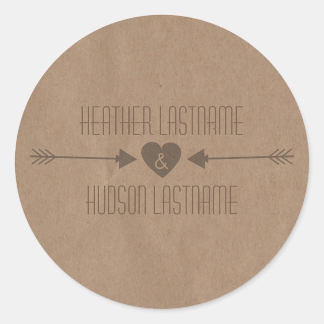 Sticker Mariage pour flèches Brown inspirées du pa (Devant)