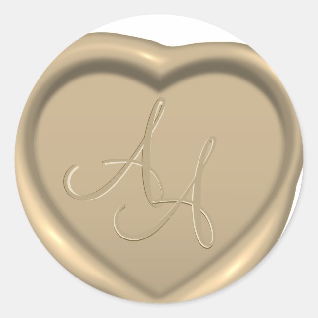 Sticker Mariage pour sceau de cire de coeur d'amou (Devant)