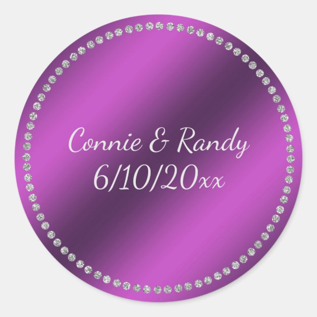 Sticker Mariage Purple Faux Foil (Devant)