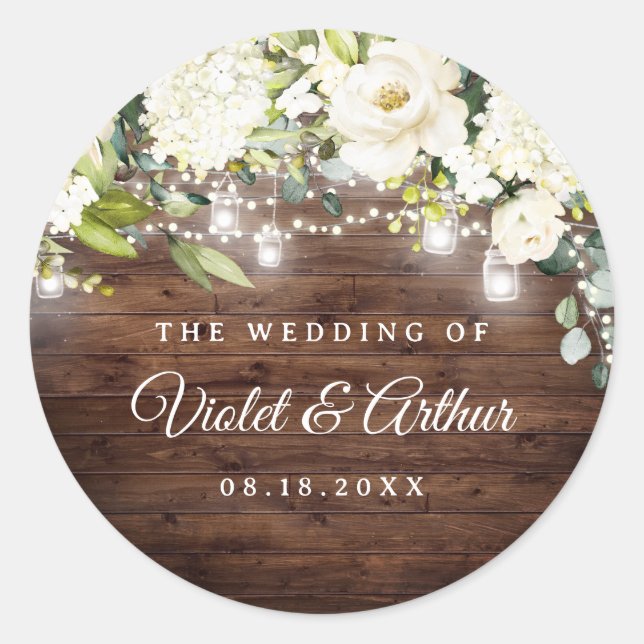 Sticker Mariage Rustique Floral (Devant)