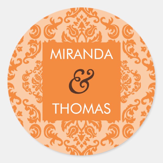 STICKER mariage / SCEAL :: couleurs damassées 8A (Devant)