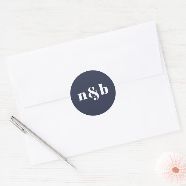 Sticker Mariage simple et moderne pour monogramme  (Enveloppe)