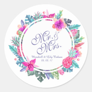 Sticker Mariage tropical personnalisé
