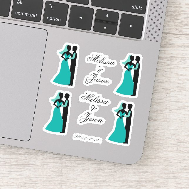 Sticker Mariage Turquoise Mariage élégant (Détail)