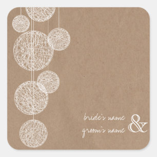 Sticker Mariage Twine Globes Inspiré Carton