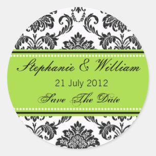 Sticker Mariage vert Damask