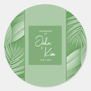 Sticker Mariage vert tropical