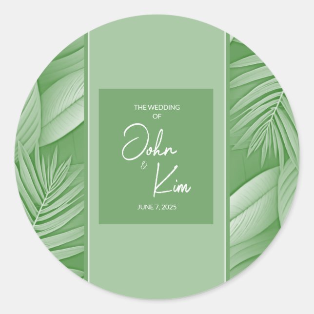 Sticker Mariage vert tropical (Devant)