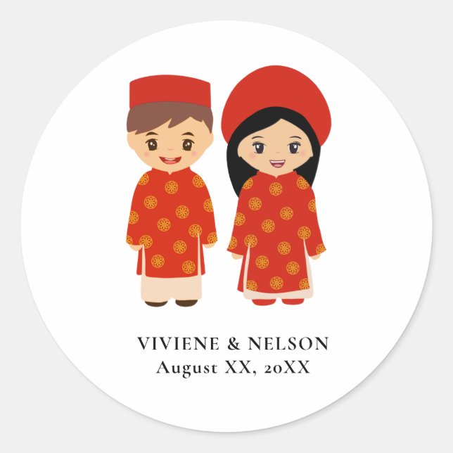 Sticker Mariage vietnamien - Nicole (Devant)