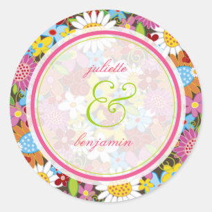 Sticker Mariage Whimsical du jardin de fleurs de p