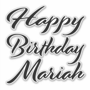 Sticker Mariah Nom Prénom Anniversaire de la Broderie noir