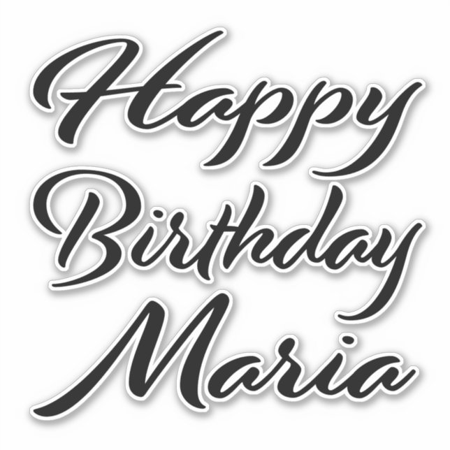 Sticker Marie Prénom Anniversaire de la Broderie noire (Devant)