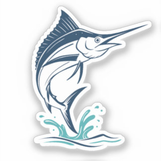 Sticker Marlin - Ocean Leaper - Art plat