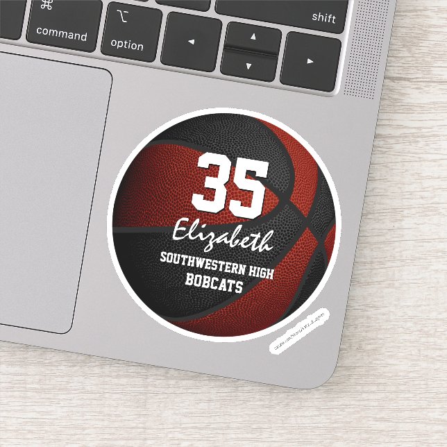 Sticker Maroon noir basketball équipe idées cadeaux (Détail)