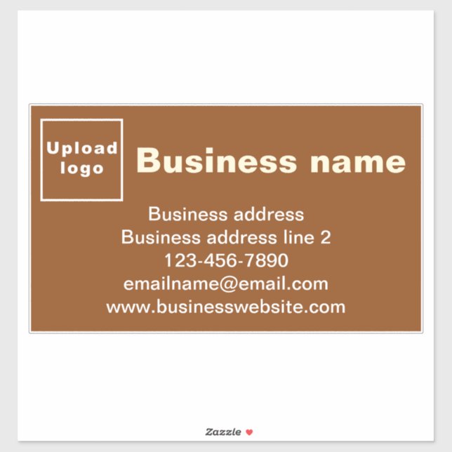 Sticker Marque commerciale sur grand rectangle Brown Vinyl (Feuille)